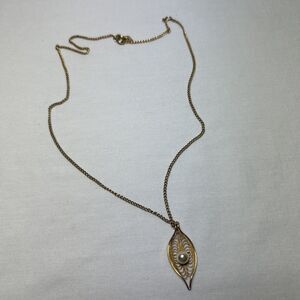 Vintage SARAH COVENTRY Serene Gold Tone Necklace Faux Pearl Filigree